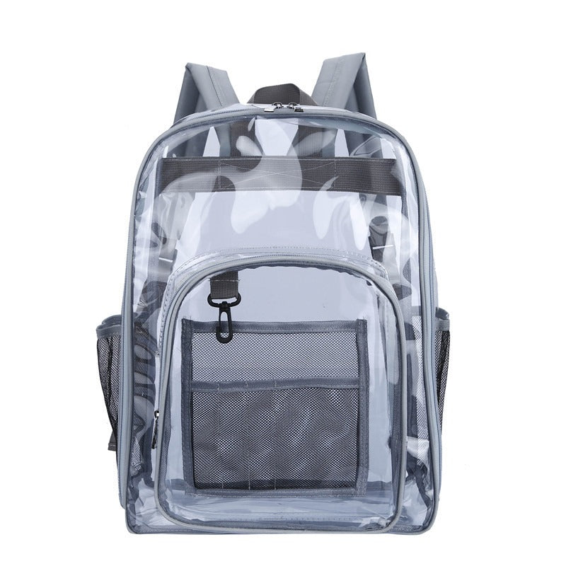 Mochila Transparente PVC Grande – Alta Capacidad, Resistente y Lista para tu Turno