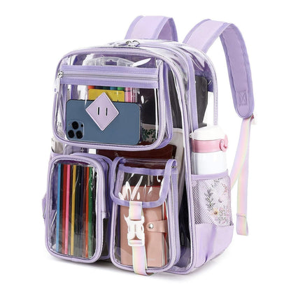 Mochila Transparente PVC – Aprobada en Puntos de Revisión, Resistente para Planta y Fábrica