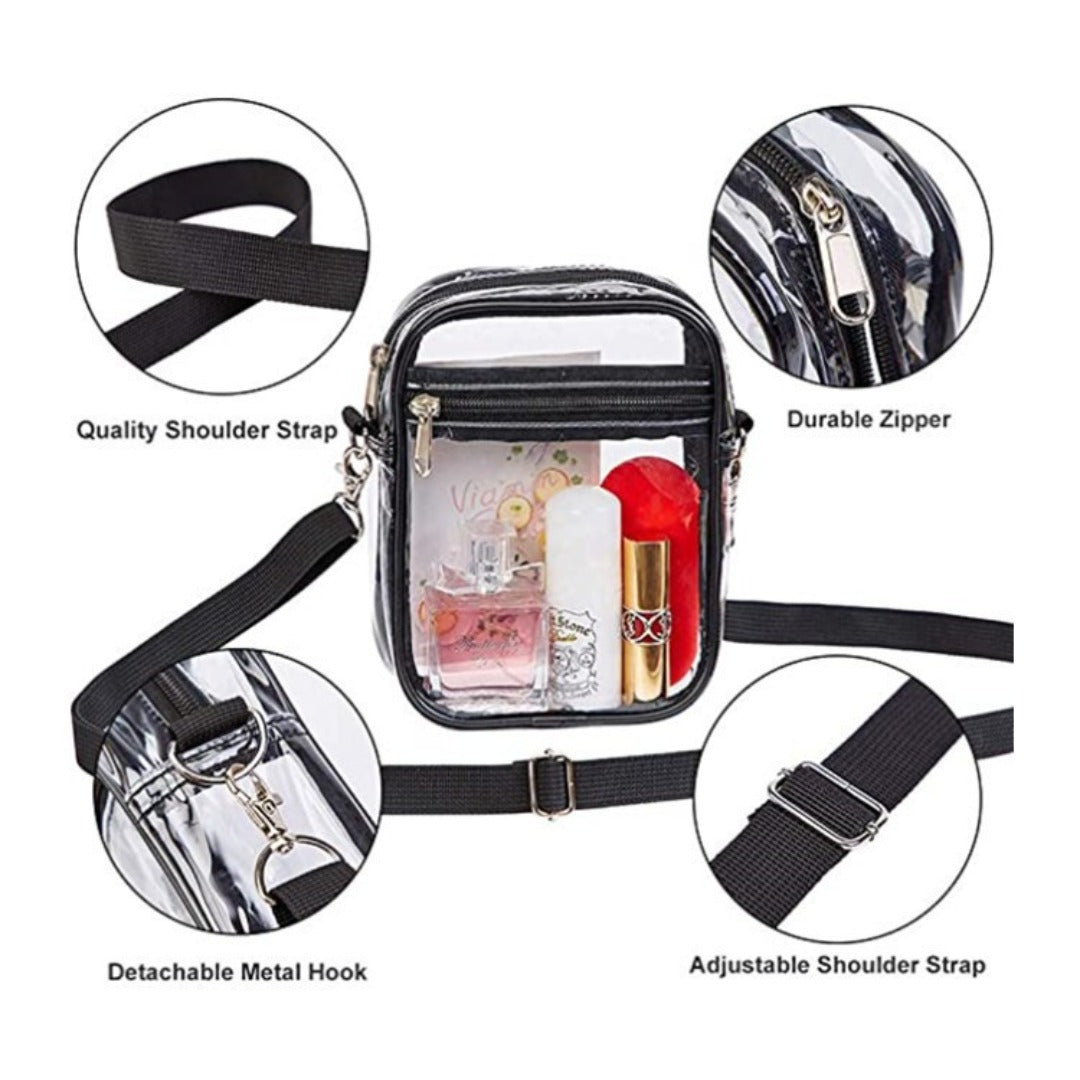 Bolsa Crossbody Transparente PVC – Impermeable, Ligera y Lista para el Trabajo