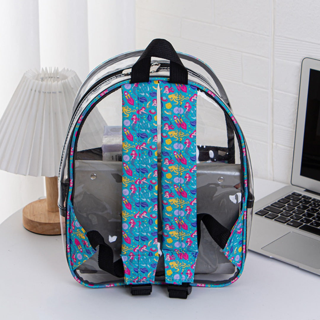 Mochila Transparente PVC con Diseño – Impermeable, Espaciosa y Resistente