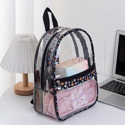 Mochila Transparente PVC con Diseño – Impermeable, Espaciosa y Resistente