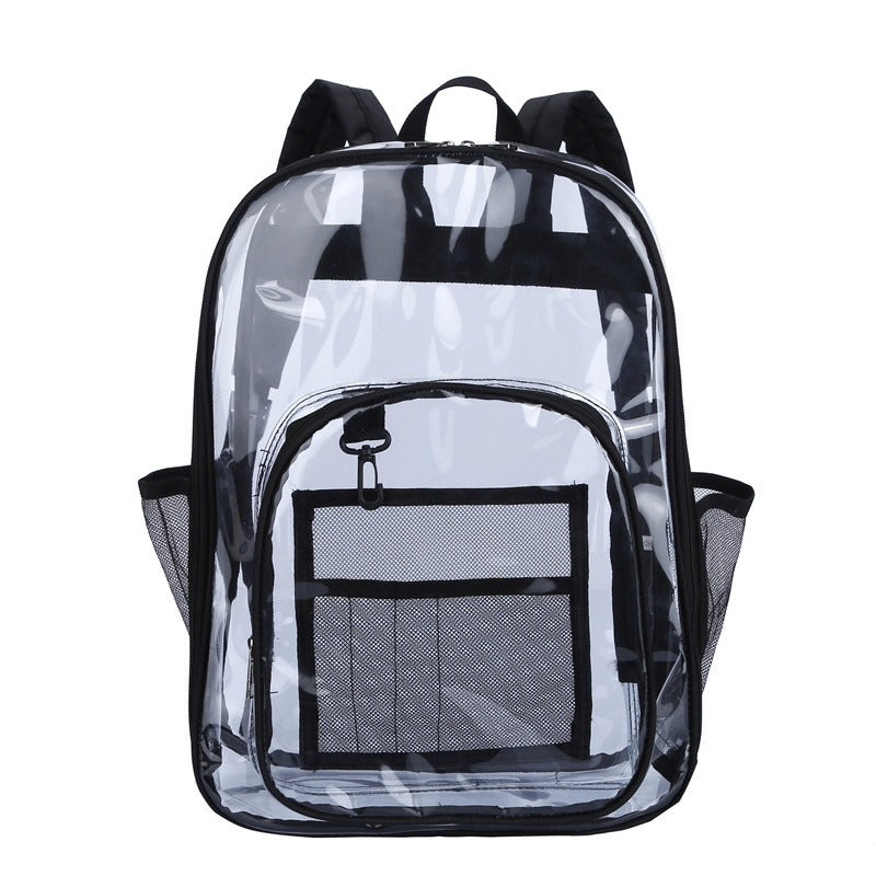 Mochila Transparente PVC Grande – Alta Capacidad, Resistente y Lista para tu Turno